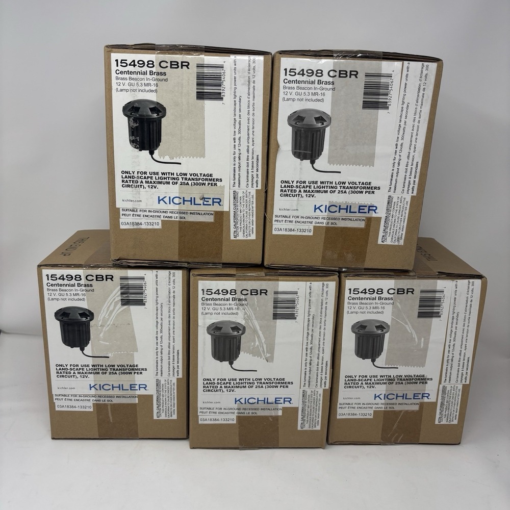 New In Box Kichler 15498 Brass Single Light 4-1/4"W Landscape Accent Light